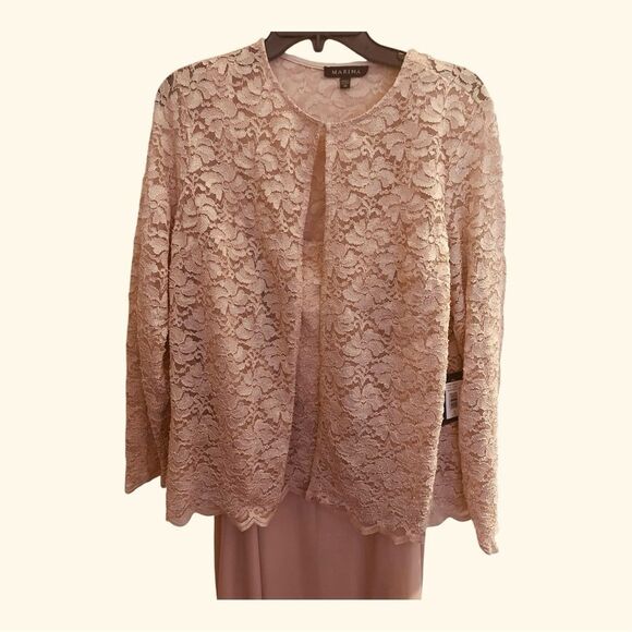 MARINA Lace Top Dress in Blush - Picture 7 of 9